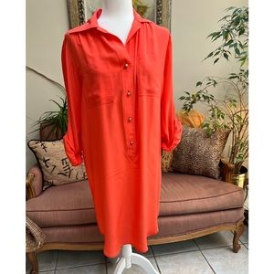 Hunter Dixon “Leigh Leigh” Orange Silk Size 10 Dress